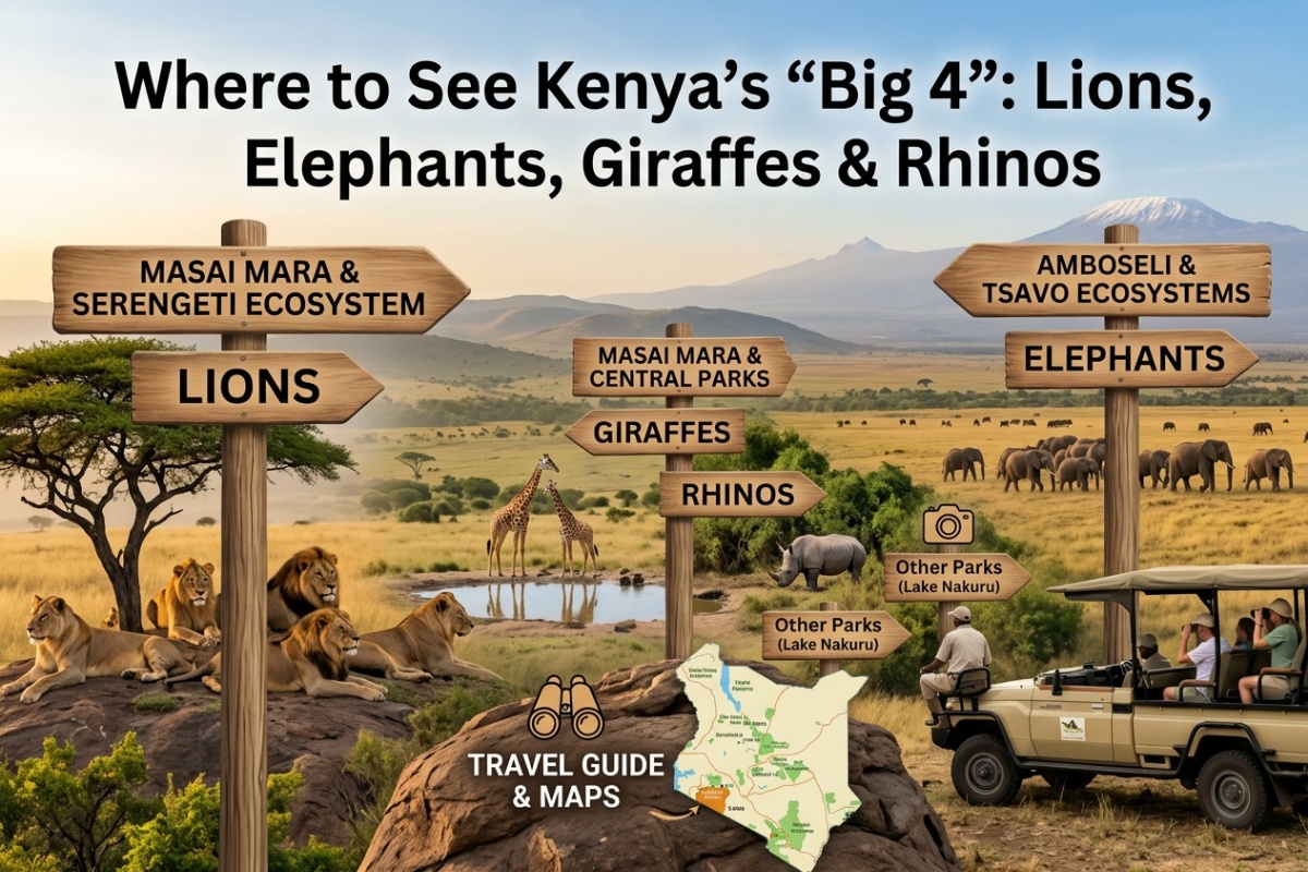 Where to See Lions, Elephants, Giraffes and Rhinos in Kenya